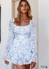 Mono bohemio floral de manga larga sin espalda Mia